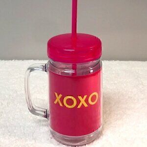 “XOXO" 24 Oz. Acrylic Mason Styled Drinking Cup